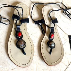 Italian gladiator wrap around sandals